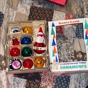 Mixed lot vintage Shiny Brite Poland mercury glass Christmas Ornaments